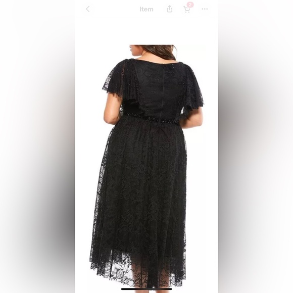 Macduggal black lace cocktail formal dress size 20w NWT - Picture 2 of 8